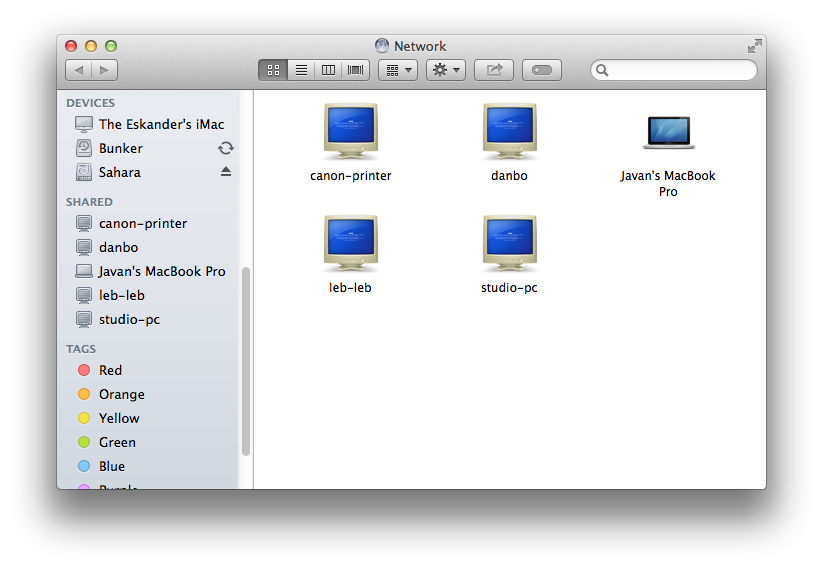 Finder screenshot of shared drives on a different Mac